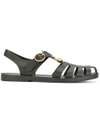 Gucci Black Glossy Rubber Sandals