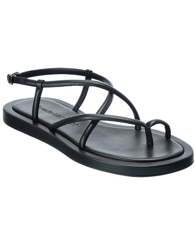 Alexander Mcqueen Strappy Leather Sandal In Black