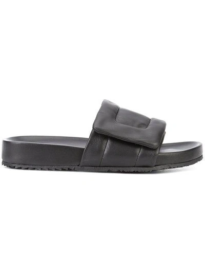 Maison Margiela New Future Leather Slide Sandals, Black