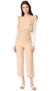 Ganni Phillips Ruffle Jumpsuit In Culae Saed | ModeSens