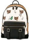 COACH fox print backpack,ЗАМША100%