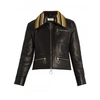 GRACE WALES BONNER Crochet-collar leather biker jacket,SS17104BLP