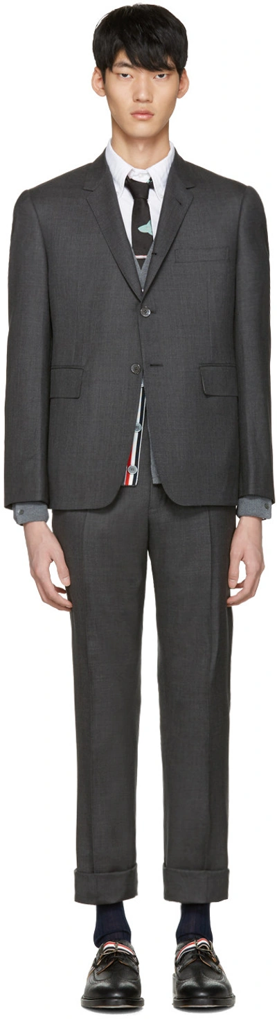 Thom Browne Super 120s Twill Two-piece Suit In Grey