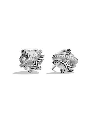David Yurman Women's Cable Wrap Earrings With Gemstone & Diamonds In Crystal