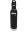 STUSSY STUSSY MATTE WATER BOTTLE IN BLACK.,SSSY-MA29