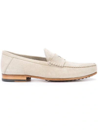 Tod's Suede Penny Loafers, Ivory