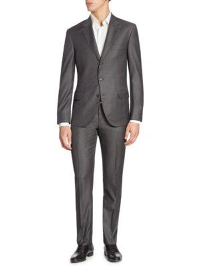 Brunello Cucinelli Men's Solid Wool Suit In Grey