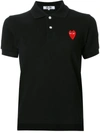 Comme Des Garçons Play Embroidered Heart Polo Shirt In Black