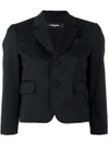 DSQUARED2 DSQUARED2 CROPPED FITTED BLAZER - BLACK,S72BN0476S4291611953623