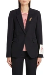 Golden Goose Single Breasted Tom Boy Blazer In Dark Blue In Dark Blue