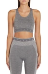 Golden Goose Logo-underband Racerback Crop Top In Melange Grey