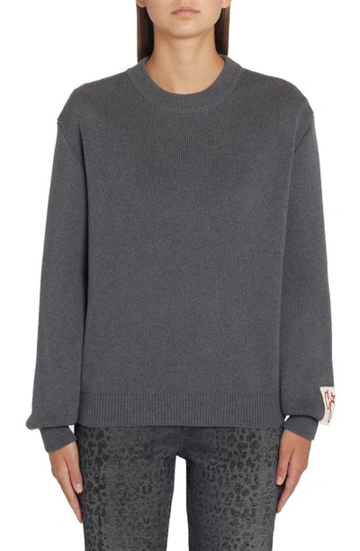 Golden Goose Dany Ribbed Crewneck Sweater In Grey
