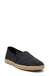Toms Alrope Alpargata Slip-on In Black Floral Lace