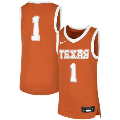 Nike Kids' Youth  #1 Orange Texas Longhorns Replica Team Basketball Jersey In Burnt Orange