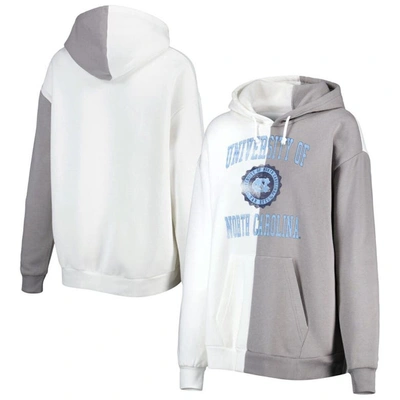 GAMEDAY COUTURE GAMEDAY COUTURE GRAY/WHITE NORTH CAROLINA TAR HEELS SPLIT PULLOVER HOODIE
