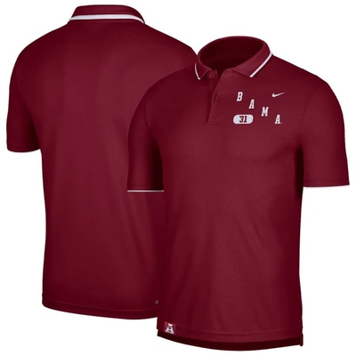 Nike Alabama  Men's Dri-fit Uv College Polo In Red