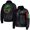 Starter X Ty Mopkins Black Golden State Warriors Black History Month Satin Full-zip Jacket In Black