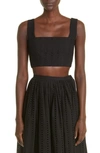 ADAM LIPPES EMBROIDERED EYELET COTTON CROP TOP