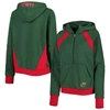 STARTER STARTER GREEN MINNESOTA WILD WISHBONE HALF-ZIP HOODIE