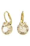 Swarovski Bella Gold-tone Plated Round Cut V Drop Earrings In Gold