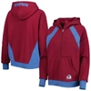 STARTER STARTER BURGUNDY COLORADO AVALANCHE WISHBONE HALF-ZIP HOODIE