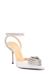 Mach&mach Triple Heart Pointed Toe Pump In White