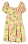 NORDSTROM NORDSTROM KIDS' FLORAL PRINT PUFF SLEEVE DRESS