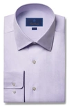 David Donahue Trim Fit Cotton Dress Shirt In Lilac