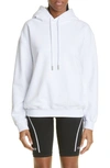 Off-white Diag-print Cotton Hoodie In White White