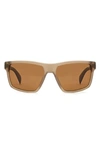 Rag & Bone 58mm Rectangular Sunglasses In Matte Grey Brown
