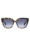 Rag & Bone 56mm Gradient Polarized Square Sunglasses In Multi