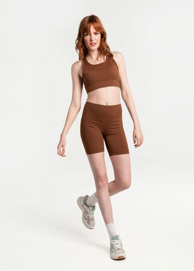 Lole Comfort Stretch Biker Shorts In Black Walnut