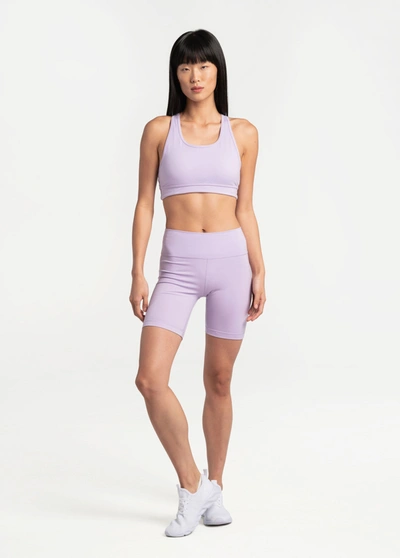 Lole Comfort Stretch Biker Shorts In Lilac