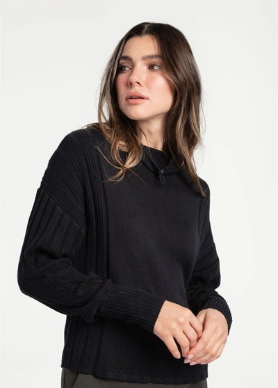 Lole Eco Rib Pullover Sweater In Black Beauty