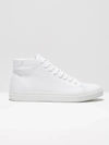 Frank + Oak Park Leather High-Top Sneakers in White,83054