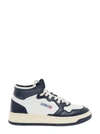 AUTRY AUTRY MAN'S HIGH TOP WHITE AND BLUE LEATHER SNEAKERS
