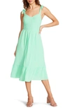 Steve Madden Sophia Rose Tie Strap Midi Sundress In Sea Green