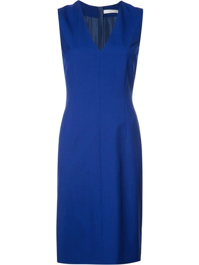 Lanvin V-neck Shift Dress In Blue