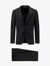 Tagliatore Contrast Lapel Three-piece Suit In Black