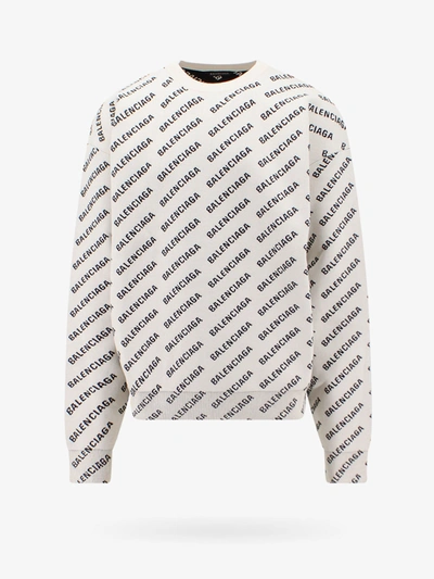 Balenciaga Mini Allover Logo Jumper In Beige