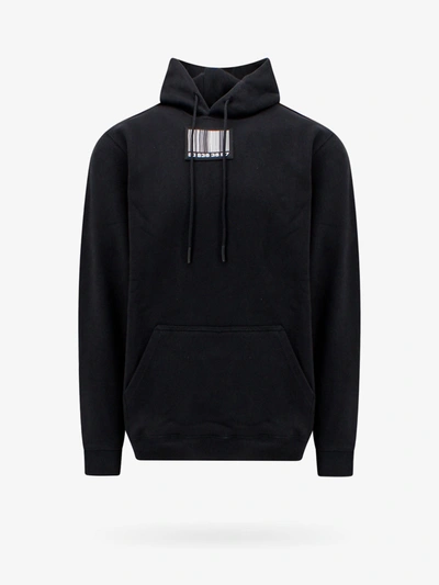 Vtmnts Logo-patch Long-sleeve Hoodie In Black