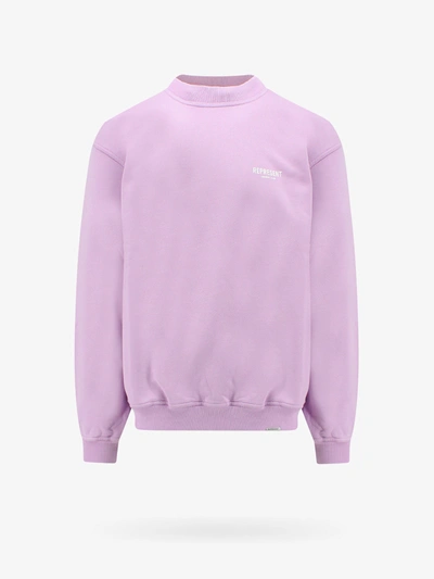 Represent Owners' Club Logo-print Cotton-jersey Sweatshirt In Purple