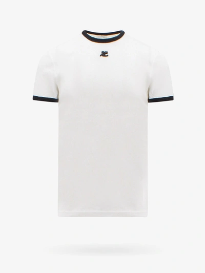 Courrèges Logo-patch T-shirt In White