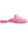 NATASHA ZINKO pearl and velvet slippers,R770111990053