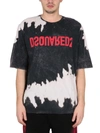Dsquared2 Mens Tie-dye T-shirt Vintage Black In Black
