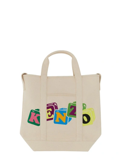 Kenzo Boke Blocks Tote Bag In Powder