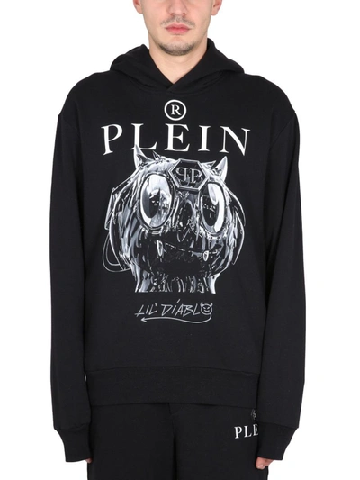 Philipp Plein Printed Hoodie In Black