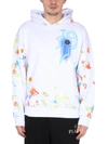 Philipp Plein Graphic Print Hoodie Multicolor Splatter In White