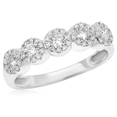 Diana M. 14k White Gold 0.53ct Diamond Ring In Silver