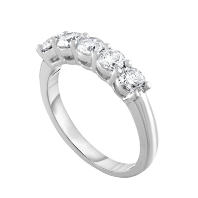 Diana M. 18k White Gold 1.00ct Wedding Band In Silver